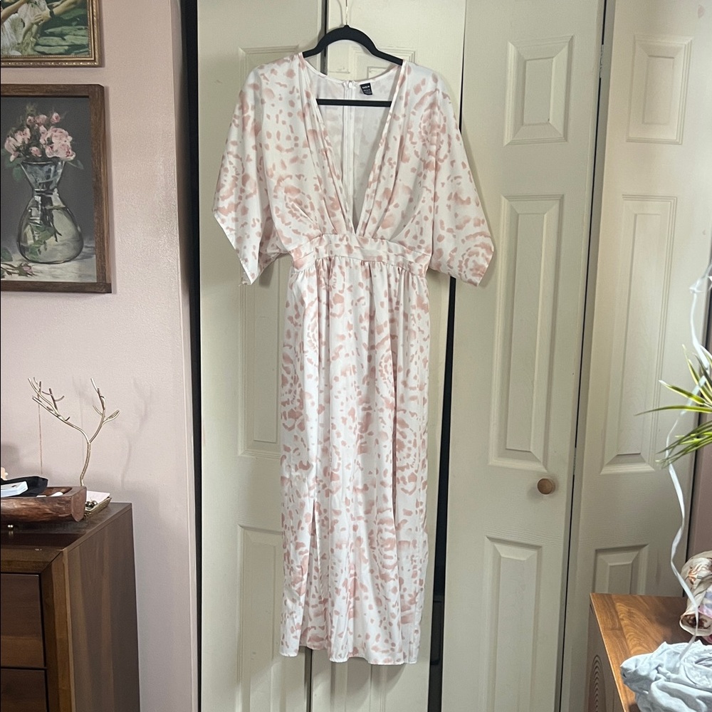 SHEIN White and Pink Maxi Dress